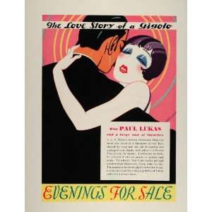  1931 Ad Evenings for Sale Movie Art Deco Gigolo Wylie 