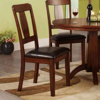 Solid Wood Antique Dark Oak Finish Dining Chairs (Set of 2)  