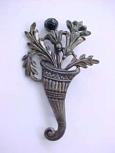 Antique 1930s Estate Jewelry Floral Brooch / Pin  