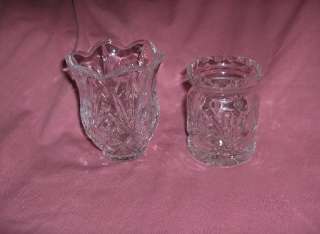 Vintage Pressed Glass Crystal Miniature Pineapple Vases  