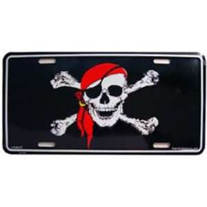  Jolly Roger with Red Bandanna License Plate Automotive