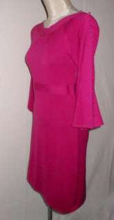NWT Antonio Melani Rosalind Blush Silk Knit Career Dress Button 
