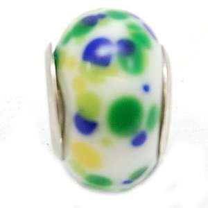  TOC BEADZ Paint Splat 9mm Glass Slide On Off Bead Jewelry