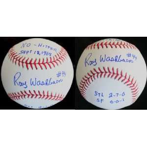  Cardinals Ray Washburn Autographed Baseball No Hitter 