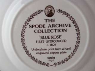 Vintage Spode Archive Collection British Flowers Blue Rose 9+ Plate 