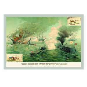  The First Encounter of Ironclads Monitor and Merrimac 