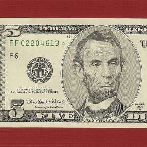US CURRENCY 2003A★ $5 STAR FRN NOTE Old Paper Money GEM  