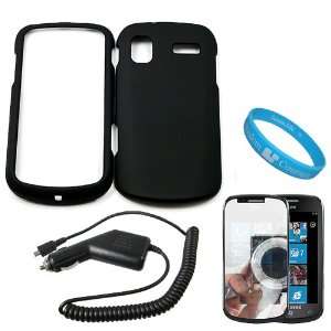 Protective Black Rubberized Crystal Hard Case Cover for Samsung Focus 