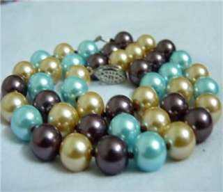 Appealing Multicolor 10mm Sea Shell Pearl Necklace 20 AAA 50  