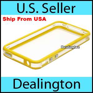 Apple iPhone 4 Yellow+Clear Bumper Case Metal Buttons  