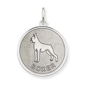  14k White Gold Polished Boxer Disc Charm [Jewelry]
