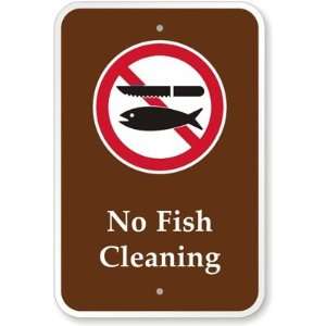  No Fish Cleaning (with Graphic) Diamond Grade Sign, 18 x 