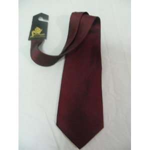  Mens 100% Silk Necktie  Flat Maroon Solid Color/No Design 