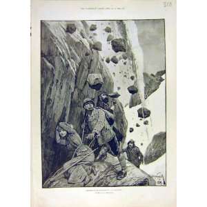  Mountaineering Avalanche Mountain Woodville Print 1890 