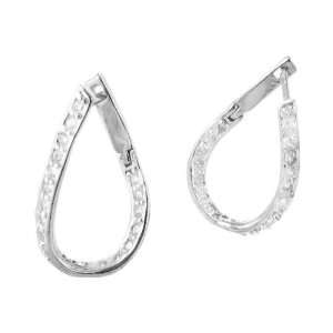  Tear Drop Sterling Silver Earrings with Clear Crystals 