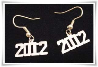 2012** Graduation*Year*Senior*Gold*Charm*Earrings  
