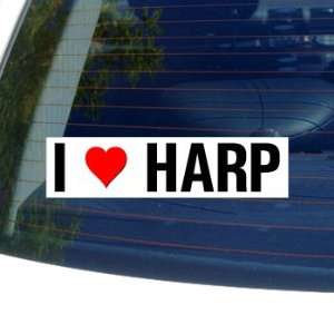  I Love Heart HARP   Window Bumper Sticker Automotive