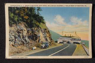 1951 Approaching S.S. Ship Hotel on Lincoln Highway Old Car Grand View 