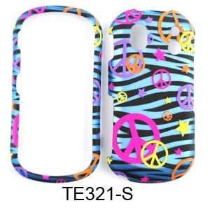   COVER FOR SAMSUNG INTENSITY II 2 U460 TRANS PEACE SIGNS ON BLUE ZEBRA