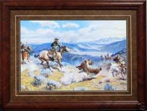 Loops & Swift Horses by Charles Russell Framed Print  