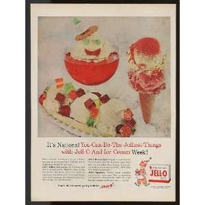 1959 Jell O Jello Do The Jolliest Things Ice Cream Print 