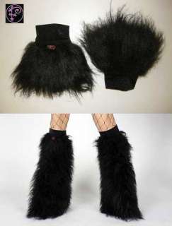  black fluffies with matching cuffs funky clubwear is