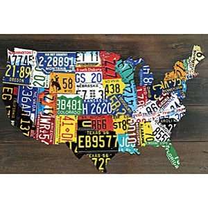  License Plate USA Map Print 