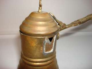VINTAGE, BRASS, ARABIC COFFEE MAKER, A PIECE IS MISSING WHERE THE 