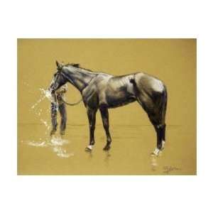  Bathing Race Horse II by Chloe Henderson. Size 21.75 