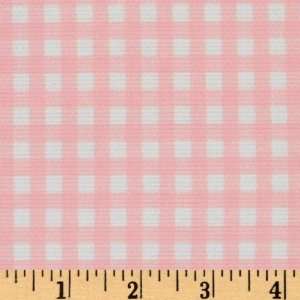  52 Wide Cotton Blend Shirting Check Pink/White Fabric By 