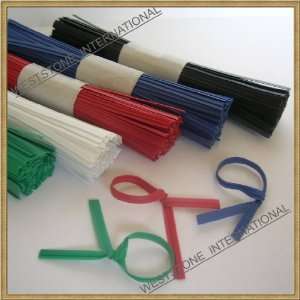    1000pcs 4 3/4(12cm) Plastic Red Twist Ties