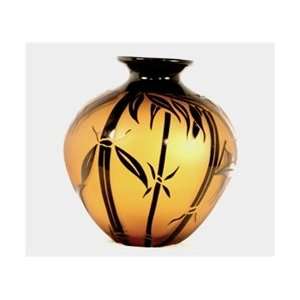  Vase   Blk/Amber Bamboo