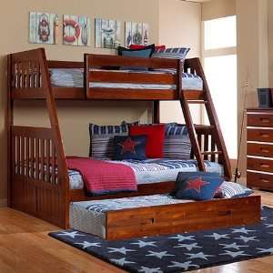    Merlot Mission Bunk Bed Twin/Full with Twin Trundle