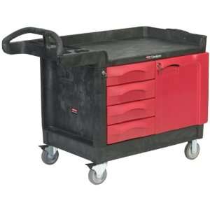 Rubbermaid TradeMaster Structural Foam Service Cart with 4 Drawer and 