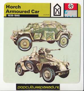 HORCH ARMOURED CARS German Armor Vehicles WW2 WAR CARD  