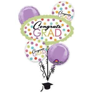   Watercolor Dots Grad Bouquet Of Balloons (5 per package) Toys & Games