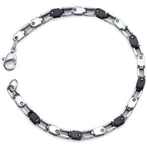  Suave and Stylish Mens Stainless Steel and Ceramic Link 