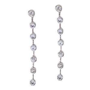 Megan Foxs Sterling Silver C.Z. Diamond Linear Earrings (Nice Mother 