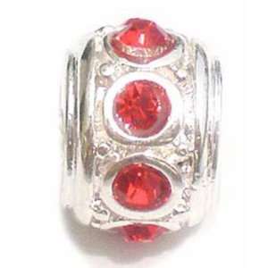    TOC BEADZ Red 7mm Crystal Slide On and Slide Off Bead Jewelry