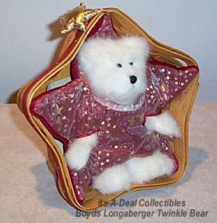 Longaberger / Boyds ~ TWINKLES 2001 Plush Twinkle Bear ~ Christmas 