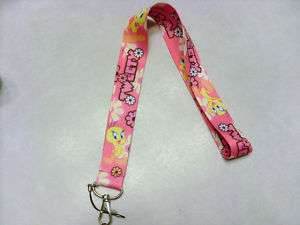 Pink Tweety Bird id badge key chain clip lanyard  