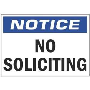  No Soliciting Adhesive Backed Sign 