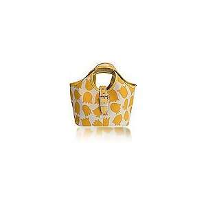  Floto Tula yellow canvas / leather mini shoulder bag 
