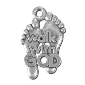   Silver Walk with God Feet Pewter Charn Arts, Crafts & Sewing