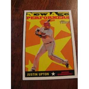 New Age Performers Justin Upton 2007 Topps Heritage Insert Card # NAP 