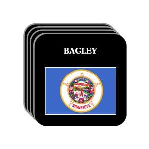 US State Flag   BAGLEY, Minnesota (MN) Set of 4 Mini Mousepad Coasters