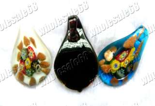 New Wholesale lots 12pcs colorful millefiori craft art leaf glass bead 