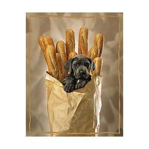  Puppy with Baguettes Poster