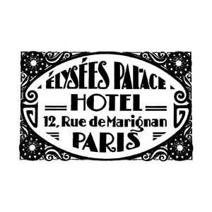  Tim Holtz Red Rubber Stamp   Paris Hotel 1.75X2.75 Paris Hotel 