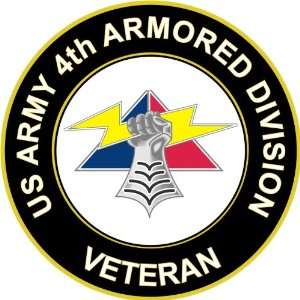  3.8 US Army 4th Armored Division Unit Crest Veteran Decal 